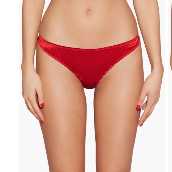 On Gossamer the hip-G low rise g-string thong panty Red Silk Size Small | Medium - Picture 1 of 16